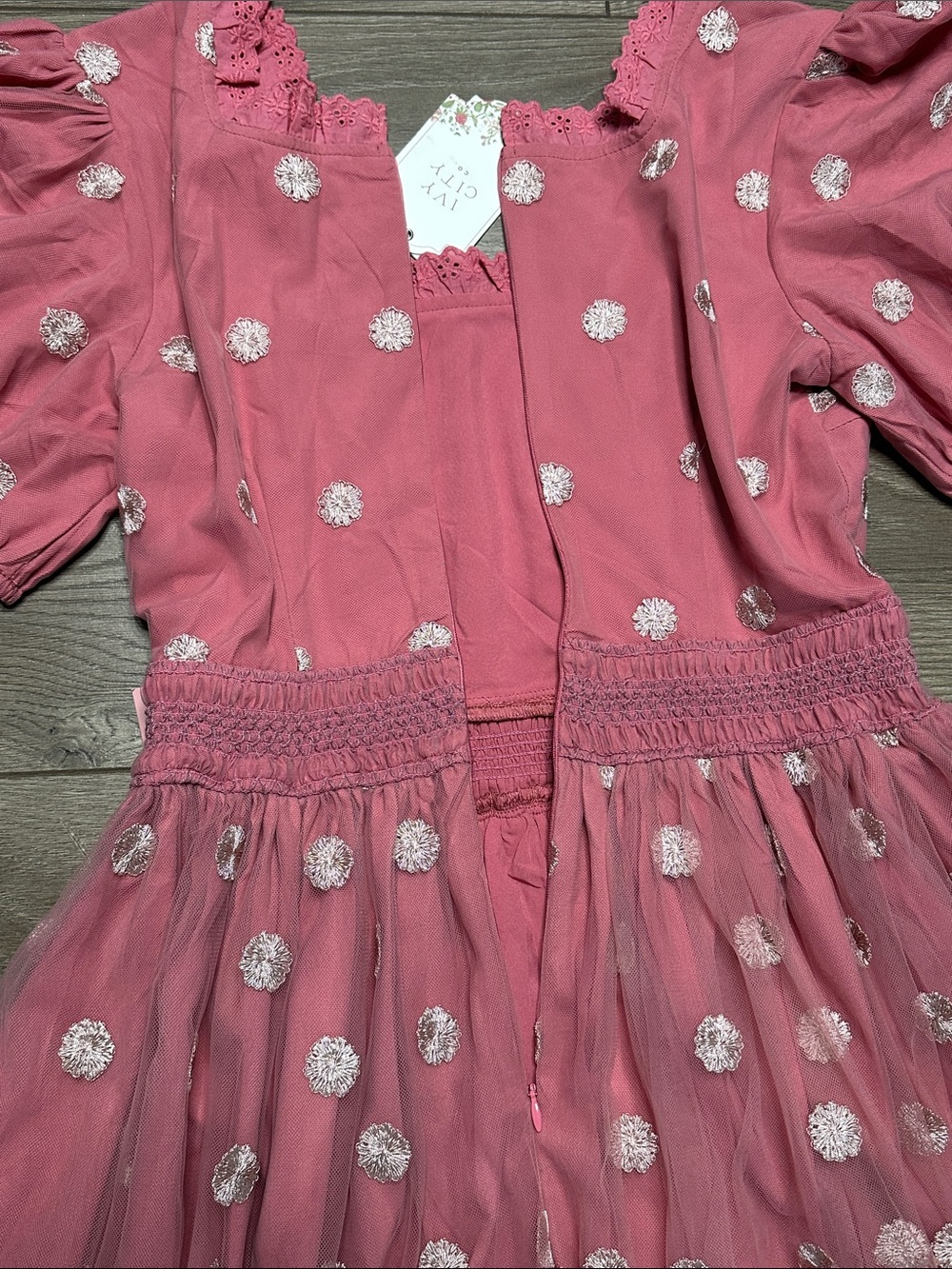 Ivy City Zoey Fairytale Floral Embroidered Garden Party Maxi Dress Pink Small - Picture 8 of 15